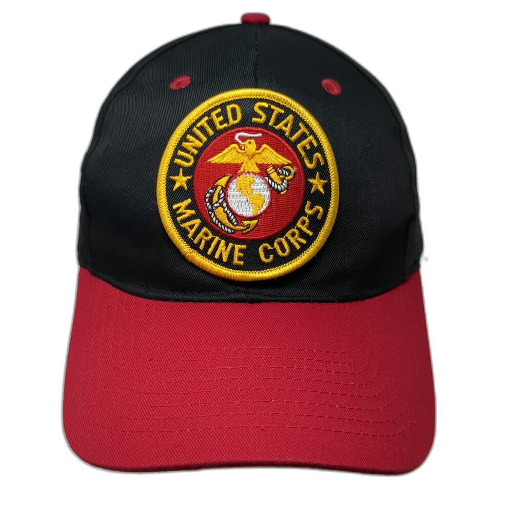 Nissun Snapback Hat Black Red One Size USMC United States Marine Corps Patch